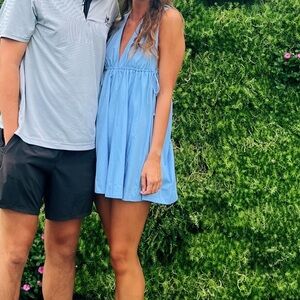 Abercrombie & Fitch Light Blue Side Tie Dress